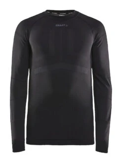 Craft Men's Active Intensity Crewneck Baselayer - Black/Asphalt (1907933-999995) -Sports Equipment 1907933 999995 Active Intensity CN LS F Preview