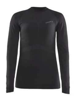 Craft Women's Active Intensity Crewneck Baselayer - Black/Asphalt (1907937-999995) -Sports Equipment 1907937 999995 Active Intensity CN LS F Preview