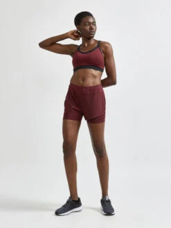 Craft Women's Advance Essence 2-IN-1 Shorts - Truffle (1910722-439000) -Sports Equipment 1910722 439000 ADVEssence2 in 1ShortsW Closeup4 Preview 1