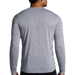 Brooks Men's Run Merry Distance Longsleeve - Heather Ash/Run Merry (211404047) -Sports Equipment 211404 047 MB Run Merry Distance Graphic LS