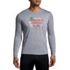 Brooks Men's Run Merry Distance Longsleeve - Heather Ash/Run Merry (211404047) -Sports Equipment 211404 047 MF Run Merry Distance Graphic LS