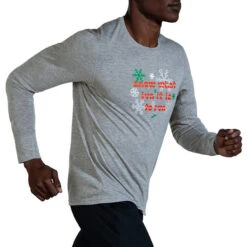Brooks Men's Run Merry Distance Longsleeve - Heather Ash/Run Merry (211404047) -Sports Equipment 211404 047 MV Run Merry Distance Graphic LS