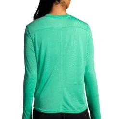 Brooks Women's Run Merry Distance Long Sleeve - Green/Run Merry (221563377) -Sports Equipment 221563 377 MB Run Merry Distance Graphic LS