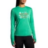 Brooks Women's Run Merry Distance Long Sleeve - Green/Run Merry (221563377) 1 Brooks Women's Run Merry Distance Long Sleeve - Green/Run Merry (221563377) -Sports Equipment 221563 377 MF Run Merry Distance Graphic LS