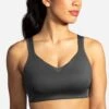 Brooks Women's Drive Convertible Run Bra - Asphalt (350081081) -Sports Equipment 350081 081 MF Drive Convertible Run Bra