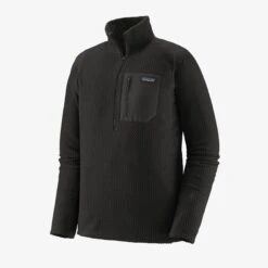 Patagonia Men's R1 Air Zip Neck - Black (40245BLK) -Sports Equipment 40245 BLK