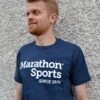 Marathon Sports Men's Logo Tee - Navy/White (M LOGO TEE 1) -Sports Equipment MS tee mens front 2