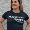Marathon Sports Women's Logo Tee - Heathered Black (W LOGO TEE 1) -Sports Equipment MS tee wmns front